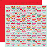 Simple Stories - Heart Eyes Collection - 12 x 12 Double Sided Paper - Happy Hearts