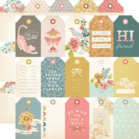 Simple Stories - Wildflower Collection - 12 x 12 Double Sided Paper - Tag Elements