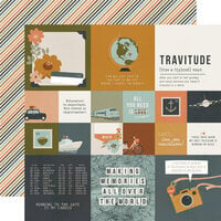 Simple Stories - Here Plus There Collection - 12 x 12 Double Sided Paper - 2 x 2 and 4 x 4 Elements