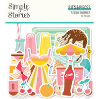 Simple Stories - Retro Summer Collection - Ephemera - Bits and Pieces