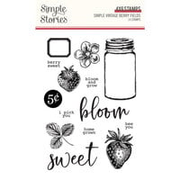 Simple Stories - Simple Vintage Berry Fields Collection - Clear Photopolymer Stamps