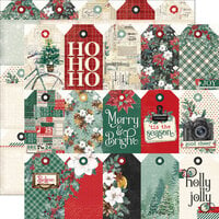 Simple Stories - Simple Vintage 'Tis The Season Collection - 12 x 12 Double Sided Paper - Tag Elements