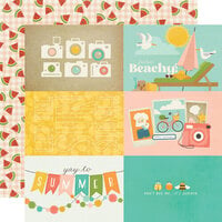 Simple Stories - Summer Snapshots Collection - 12 x 12 Double Sided Paper - 4 x 6 Elements