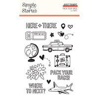 Simple Stories - Pack Your Bags Collection - Clear Photopolymer Stamps