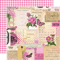 Simple Stories - Simple Vintage Essentials Color Palette Collection - 12 x 12 Double Sided Paper - Pink Collage