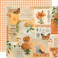 Simple Stories - Simple Vintage Essentials Color Palette Collection - 12 x 12 Double Sided Paper - Orange Collage