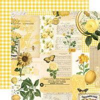 Simple Stories - Simple Vintage Essentials Color Palette Collection - 12 x 12 Double Sided Paper - Yellow Collage