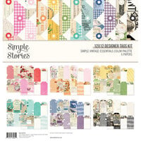 Simple Stories - Simple Vintage Essentials Color Palette Collection - Embellishment Kits - 12 x 12 Designer Tags Kit