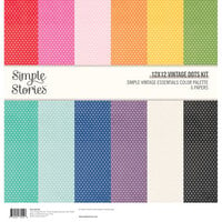 Simple Stories - Simple Vintage Essentials Color Palette Collection - 12 x 12 Vintage Dots Kit