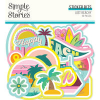Simple Stories - Just Beachy Collection - Ephemera - Sticker Bits And Pieces