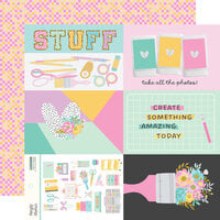 Simple Stories - Crafty Things Collection - 12 x 12 Double Sided Paper - 4 x 6 Elements