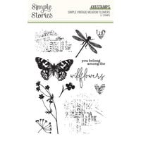 Simple Stories - Simple Vintage Meadow Flowers Collection - Clear Photopolymer Stamps