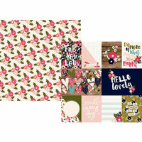 Simple Stories - Hello Lovely Collection - 12 x 12 Double Sided Paper - 3 x 4 and 4 x 6 Journaling Card Elements