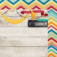 Simple Stories - I Heart Summer Collection - 12 x 12 Double Sided Paper - Sunshine and Laugher