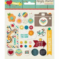 Simple Stories - I Heart Summer Collection - Decorative Metal Brads