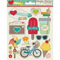 Simple Stories - I Heart Summer Collection - Layered Stickers