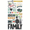 Simple Stories - Homespun Collection - Chipboard Stickers