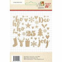 Simple Stories - Claus and Co Collection - Christmas - Wood Veneer Pieces