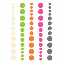 Simple Stories - DIY Collection - Enamel Dots - Pink, Green and Orange