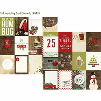 Simple Stories - Cozy Christmas Collection - 12 x 12 Double Sided Paper - 3 x 4 Journaling Card Elements