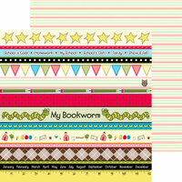 Nikki Sivils - School is Cool Collection - 12 x 12 Double Sided Paper - School Border Strips