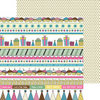 Nikki Sivils - Its Your Day Collection - 12 x 12 Double Sided Paper - Birthday Border Strips