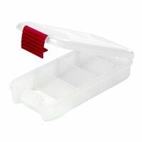 Creative Options - Pro Latch Mini Sideways Utility Box - 1-4 Compartments - Clear with Magenta