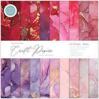 Craft Consortium - Ink Drops Collection - 12 x 12 Paper Pad - Rose