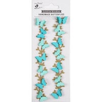 Little Birdie Crafts - Self Adhesive Embellishments - Jewel Butterfly Vine - Off Blue