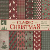 Little Birdie Crafts - 12 x 12 Paper Pack - Classic Christmas