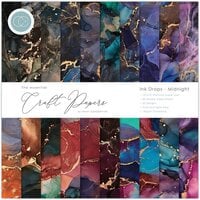 Craft Consortium - Ink Drops Collection - 12 x 12 Double Sided Paper Pad - Midnight