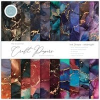 Craft Consortium - Ink Drops Collection - 8 x 8 Double Sided Paper Pad - Midnight