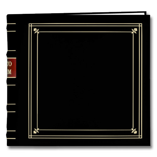 Pioneer - 2-Up Bonded Leather Album 3 Ring - 200 Pockets - Black