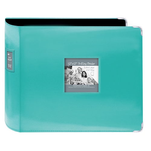Pioneer Sewn Leatherette 3-Ring Binder 12X12-Bright Blue