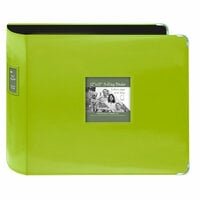 Pioneer - D-Ring Binder - 12 x 12 Sewn Leatherette Cover with Metal Corners - Lime Green