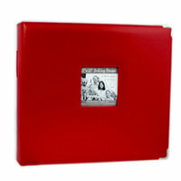 Pioneer - D-Ring Binder - 12 x 12 Sewn Leatherette Cover with Metal Corners - Red