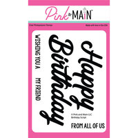 Pink and Main - Clear Photopolymer Stamps - Birthday Script
