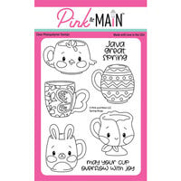 Pink and Main - Clear Photopolymer Stamps - Spring Mugs