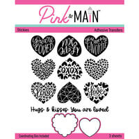 Pink and Main - Cheerfoil Collection - Adhesive Transfer Stickies - Fun Hearts