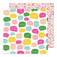 American Crafts - Life's a Party Collection - 12 x 12 Double Sided Paper - Happy Thoughts