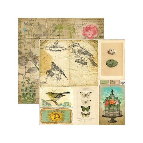 Marion Smith Designs - Junque Gypsy Collection - 12 x 12 Double Sided Paper - Sans Souci