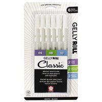 Sakura - Gelly Roll Pen - Classic Set - 05, 08, 10 - White - 6 Pack