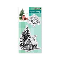 Penny Black - Christmas - Cling Mounted Rubber Stamps - Cozy Cabin