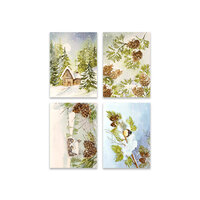 Penny Black - Home For Christmas Collection - 3.25 x 4.5 Premium Cardstock Pack - Pinecones and Peace