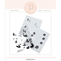 Pigment Craft Co - Clear Photopolymer Stamp and Stencil Set - Frame Builder - Hello Beautiful