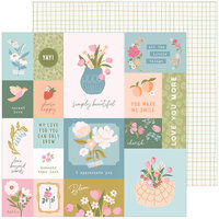 Pinkfresh Studio - Lovely Blooms Collection - 12 x 12 Double Sided Paper - Choose Happy