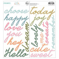 Pinkfresh Studio - Lovely Blooms Collection - Puffy Stickers - Phrases