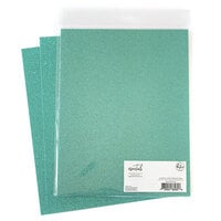 Pinkfresh Studio - Essentials Collection - 8.5 x 11 Paper Pack - Glitter Cardstock - Aqua