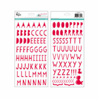 Pinkfresh Studio - Christmas Wishes Collection - Puffy Alphabet Stickers - Red