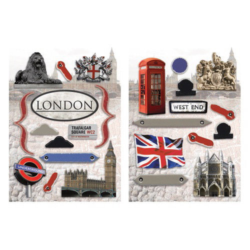 Paper House Productions - London Collection - Die Cut Chipboard Pieces - London